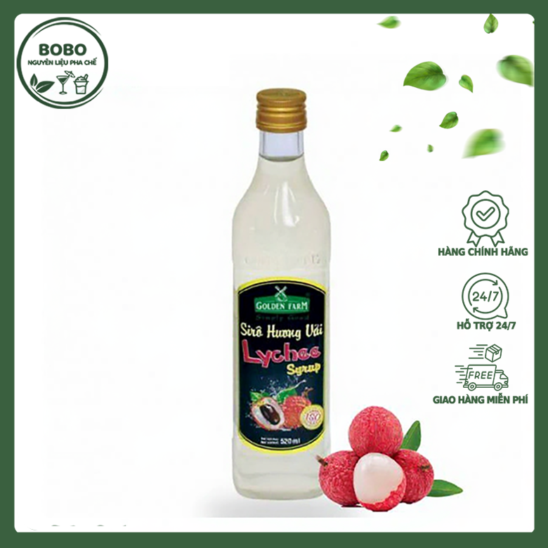 Siro Golden Farm Vải 520Ml
