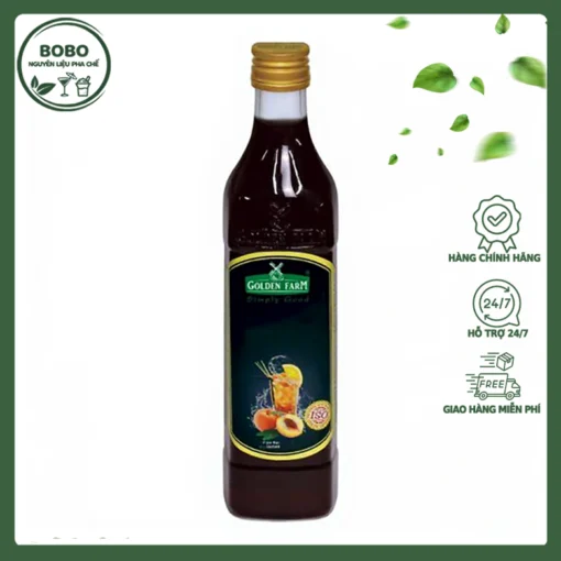 Siro Golden Farm Trà Đào 520Ml