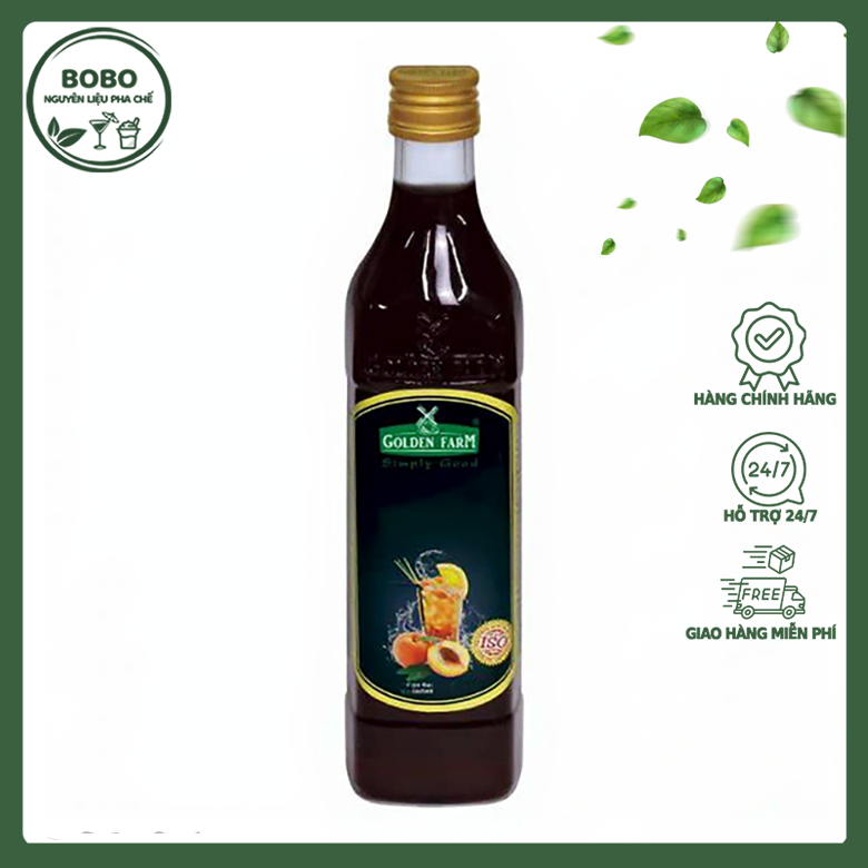 Siro Golden Farm Trà Đào 520Ml