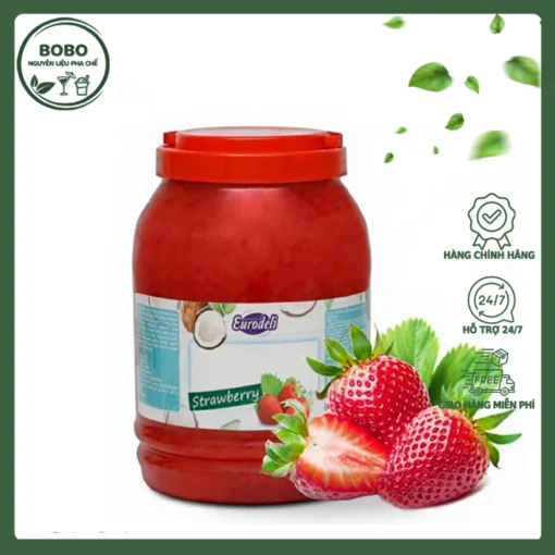 Thạch Dừa Eurodeli Vị Dâu 3.8Kg