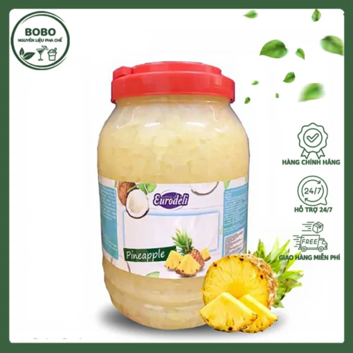 Thạch Dừa Eurodeli Vị Thơm/Khóm/Dứa 3.8Kg