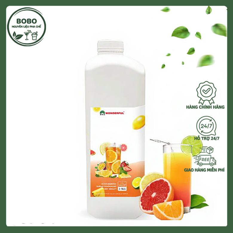 Siro Wonderful Đường Lỏng Vị Hoa Quả 2.5Kg