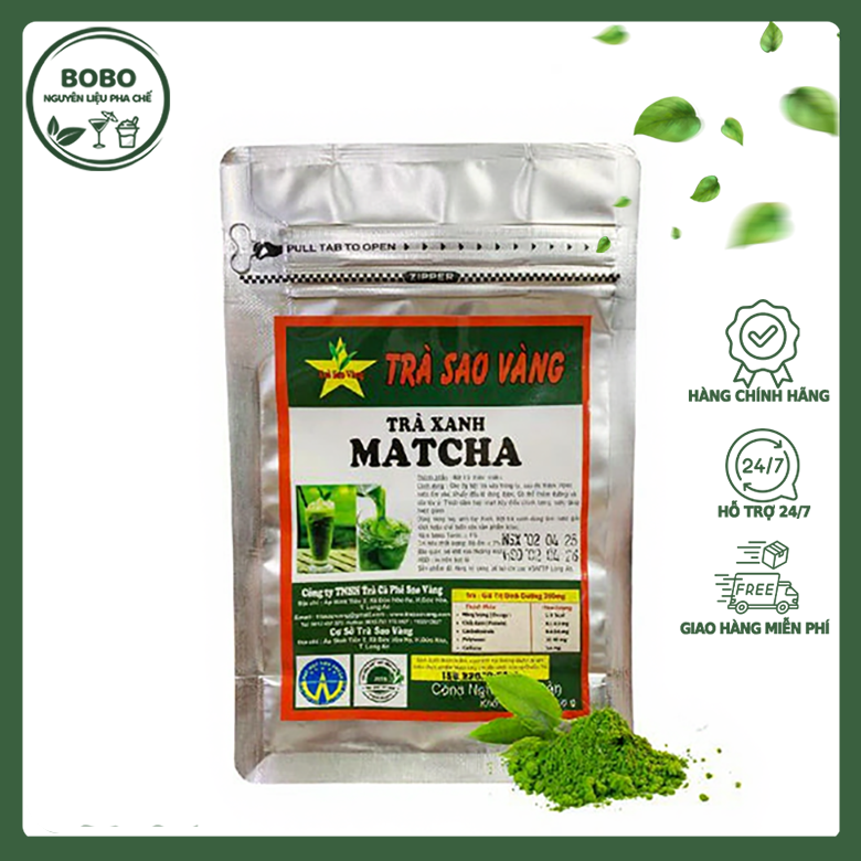 Trà Sao Vàng Bột Trà Xanh Matcha Gói 100G