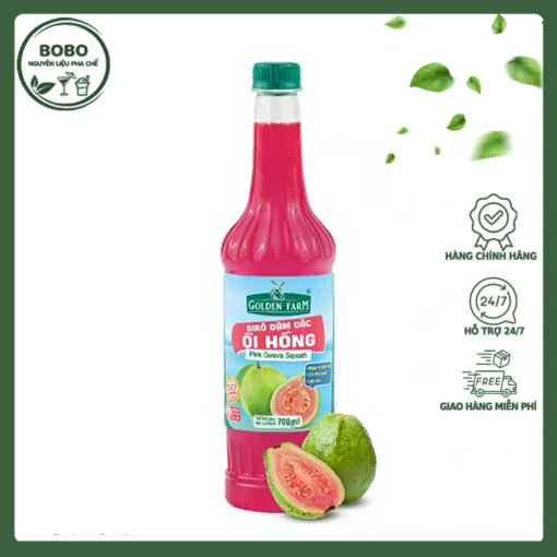 Siro Golden Farm Đậm Đặc Ổi Hồng 700Ml