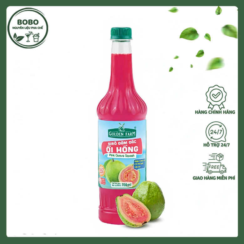 Siro Golden Farm Đậm Đặc Ổi Hồng 700Ml
